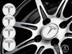 Tesla Édition Autocollants Cache-Moyeu Style Bombé